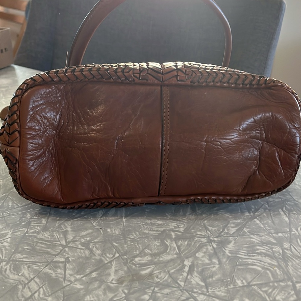 Unbranded Boutique Artisanal Vintage Brown Woven Leather Tote with Leather Strap - Picture 3 of 12